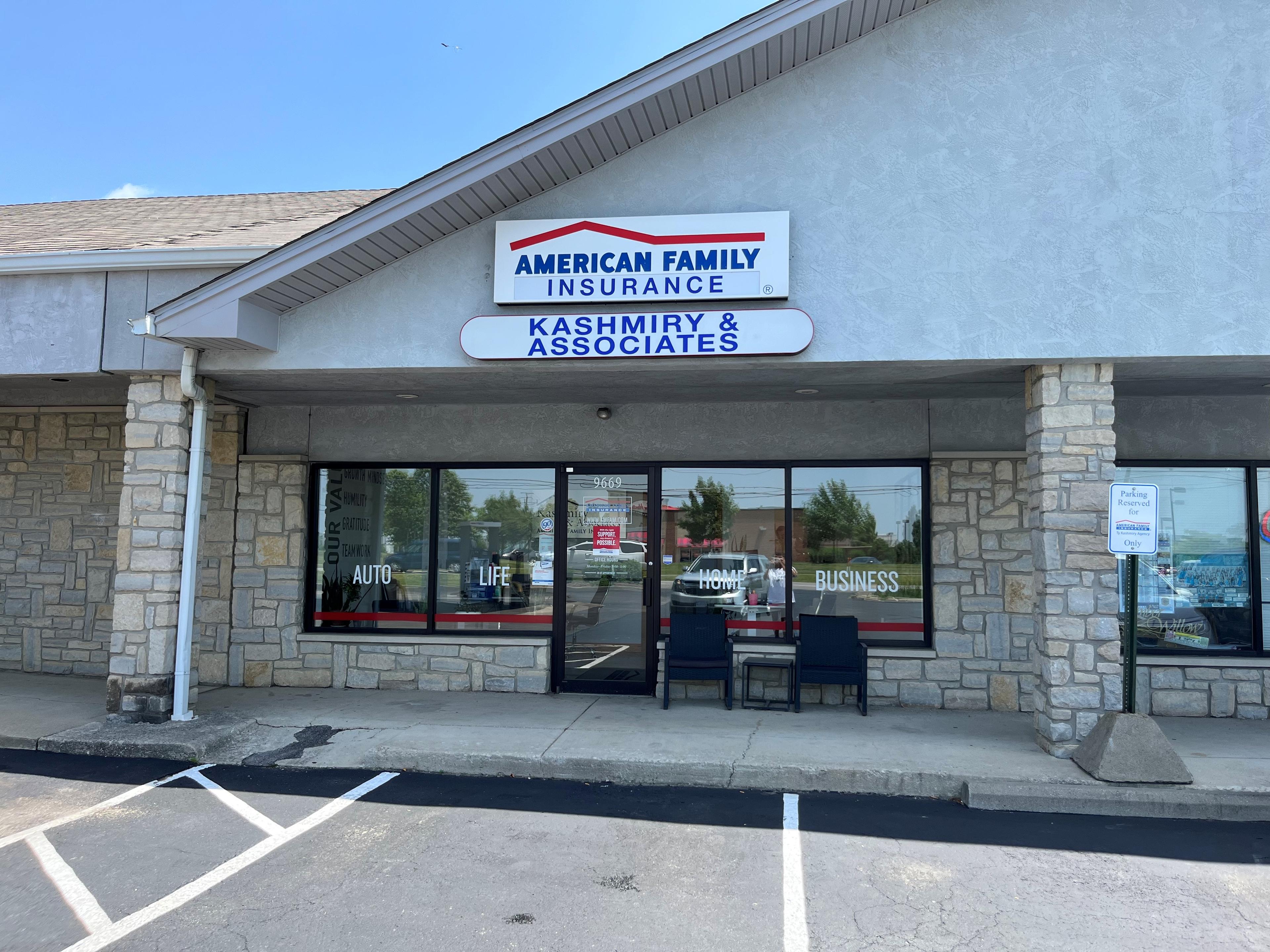 a store front with a sign