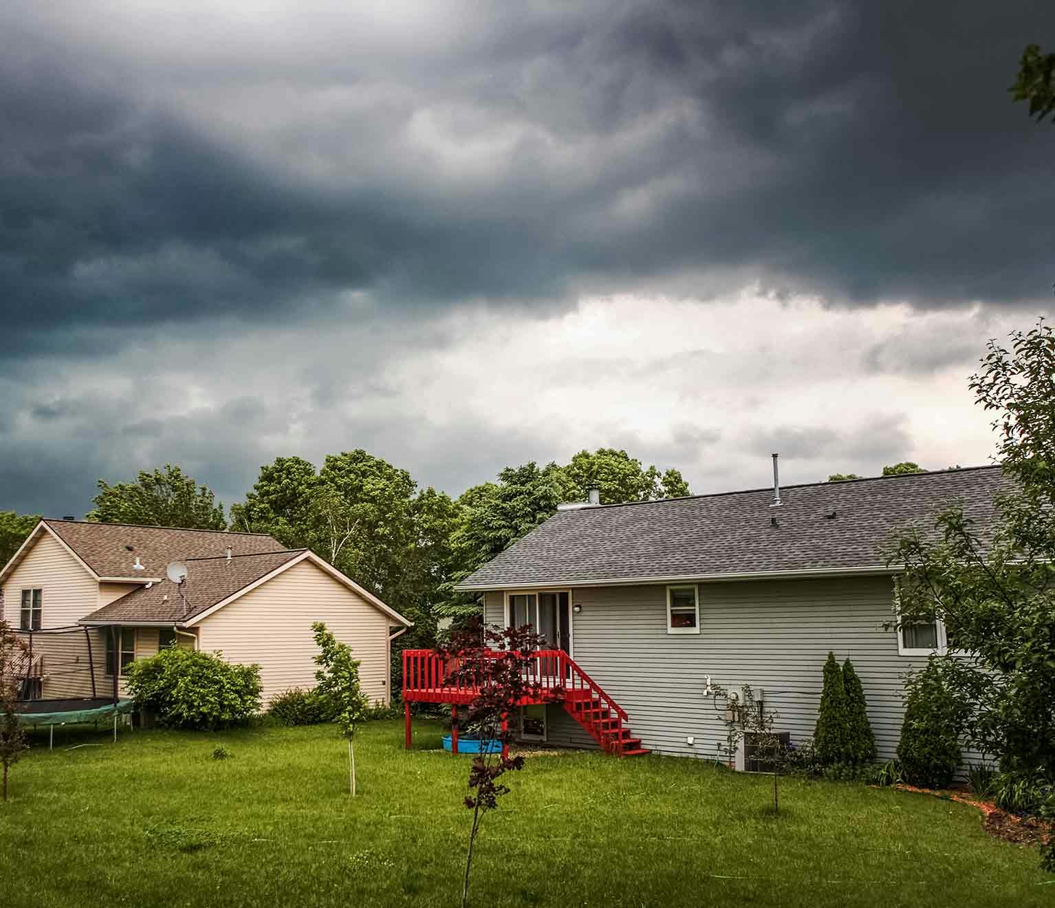 Homes with storm insurance.